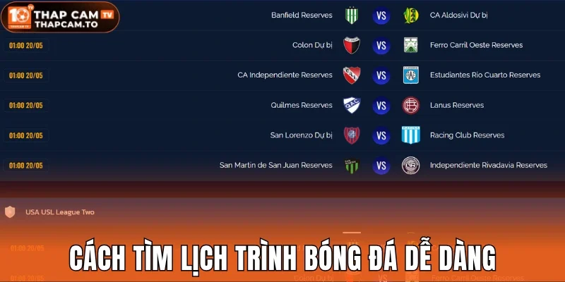 Cách tìm lịch trình bóng đá dễ dàng