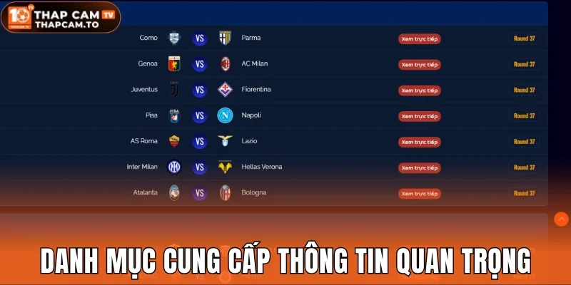 Danh mục cung cấp nhiều thông tin quan trọng