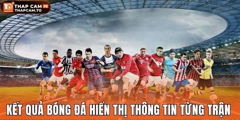 Kết quả bóng đá hiển thị thông tin từng trận 