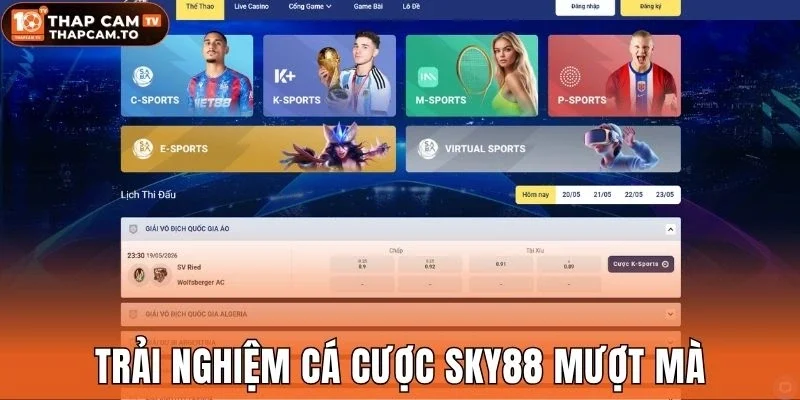 Trải nghiệm cá cược Sky88 mượt mà