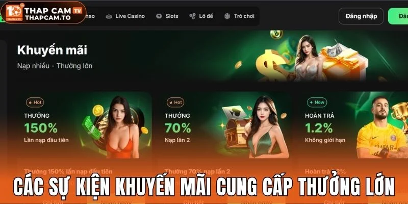 Các sự kiện khuyến mãi cung cấp thưởng lớn