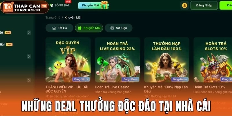 Những deal thưởng độc đáo tại nhà cái