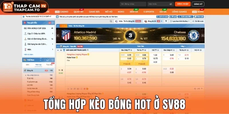 Tổng hợp kèo bóng hot ở Sv88