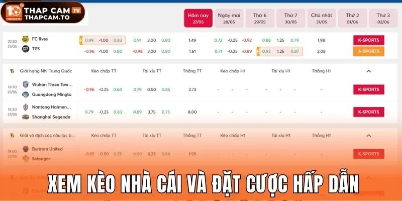 Xem kèo nhà cái và đặt cược hấp dẫn
