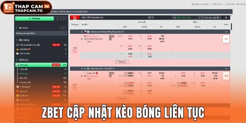 Zbet cập nhật kèo bóng liên tục